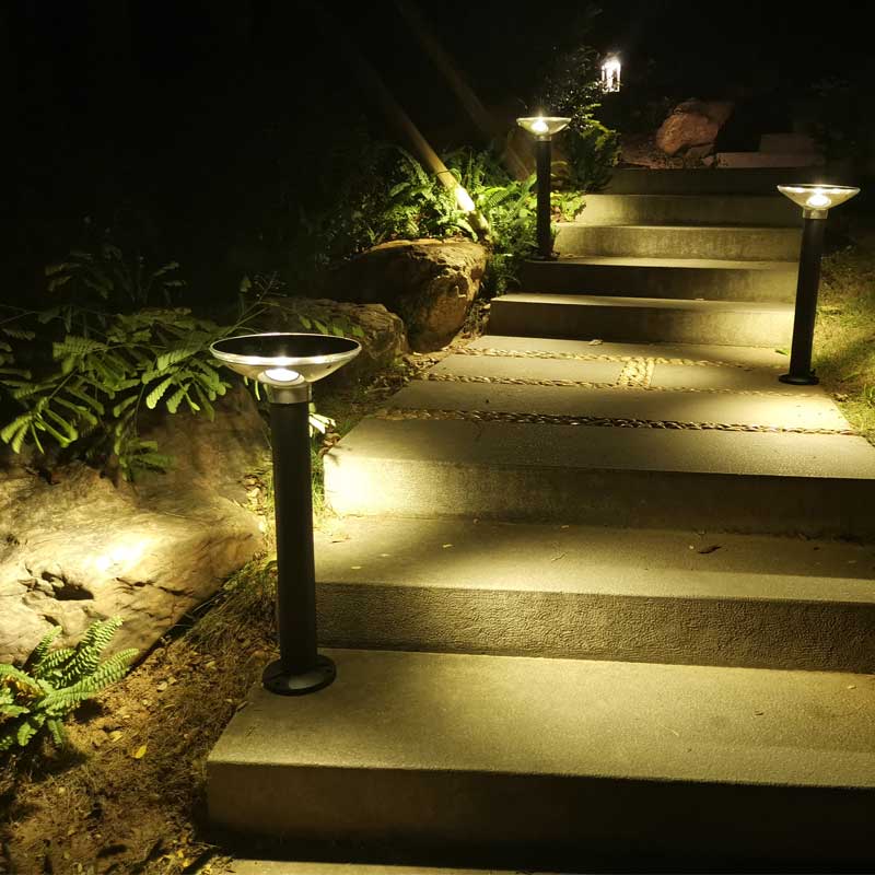 Polygonal Luminance Solar-Powered Aluminum LED Lawn Bollard Lights P2